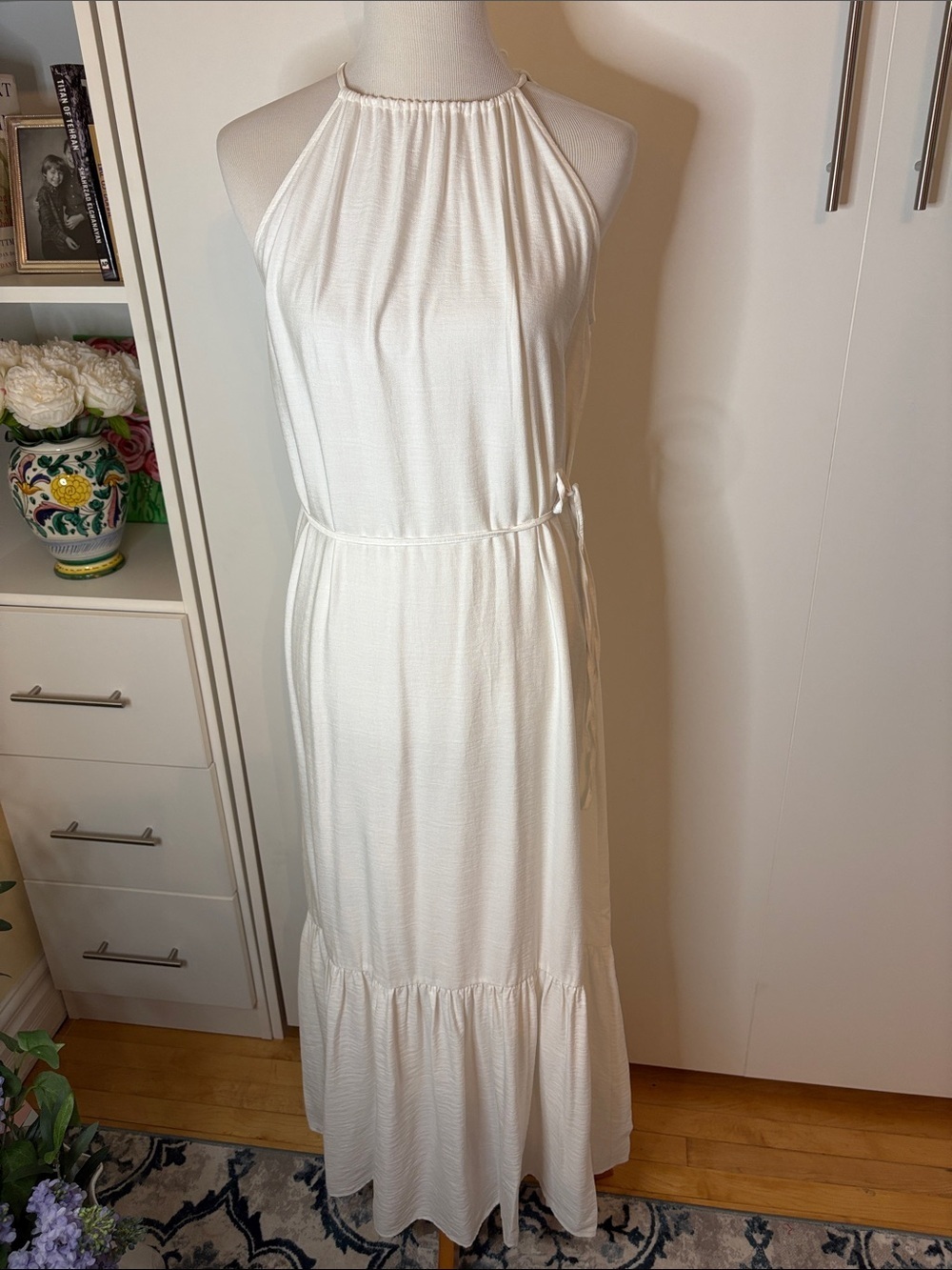 Banana Republic Ivory Halter Maxi Dress | 8